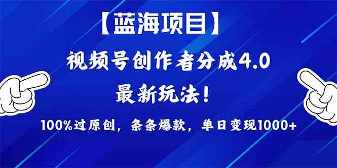 （9777期）2024蓝海项目视频号，最新方法， 100%过原创，条条爆款，单日变现1K+，…-网赚项目平台