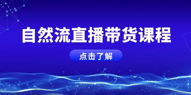 自然流直播带货课程，结合微付费起号，打造运营主播，提升个人能力-网赚项目平台