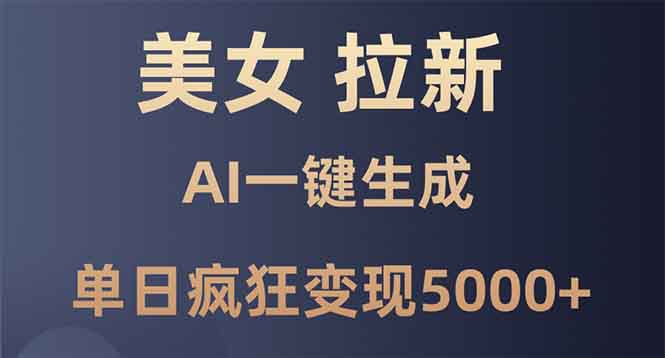 美女暴力拉新，通过AI一键生成，单日疯狂变现5000+，纯小白一学就会！-网赚项目平台