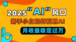 2025“ AI ”风口，新手小白如何利用ai，每月收益稳定过万-网赚项目平台
