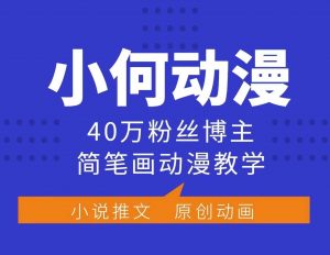 小何动漫简笔画动漫教学,40万粉丝博主课程,可做伙伴计划、分成计划、接广告等-网赚项目平台