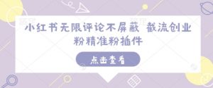 小红书无限评论不屏蔽 截流创业粉精准粉插件-网赚项目平台