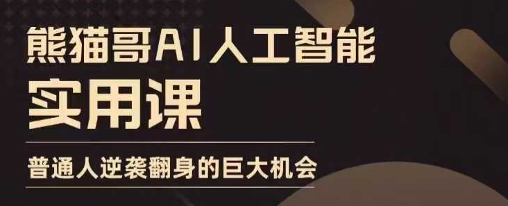 AI人工智能实用课，实在实用实战，普通人逆袭翻身的巨大机会-网赚项目平台