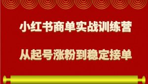 小红书商单实战训练营，从0到1教你如何变现，从起号涨粉到稳定接单，适合新手-网赚项目平台