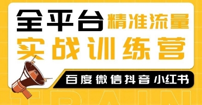 全平台精准流量实战训练营，百度微信抖音小红书SEO引流教程-网赚项目平台