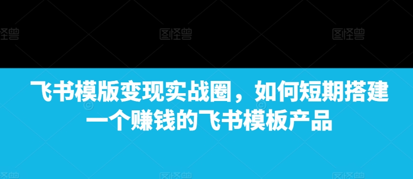 飞书模版变现实战圈，如何短期搭建一个赚钱的飞书模板产品-网赚项目平台