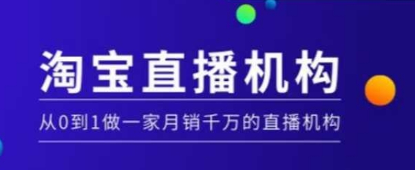 淘宝直播运营实操课【MCN机构】，从0到1做一家月销千万的直播机构-网赚项目平台