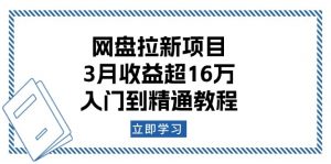 网盘拉新项目:3月收益超16万,入门到精通教程-网赚项目平台