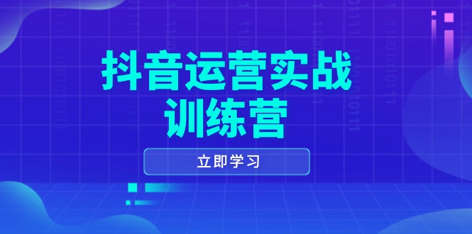 抖音运营实战训练营，0-1打造短视频爆款，涵盖拍摄剪辑、运营推广等全过程-网赚项目平台