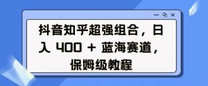 抖音知乎超强组合，日入4张， 蓝海赛道，保姆级教程-网赚项目平台
