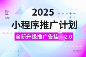 2025小程序推广计划,全新升级撸广告挂JI2.0玩法,日入多张,小白可做【揭秘】-网赚项目平台