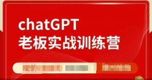 ChatGPT老板实战训练营，用GPT带飞，一人顶一个团队-网赚项目平台