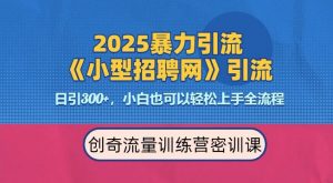 2025最新暴力引流方法,招聘平台一天引流300+,日变现多张,专业人士力荐-网赚项目平台