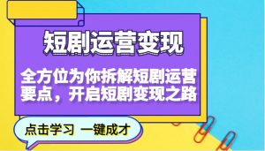 短剧运营变现,全方位为你拆解短剧运营要点,开启短剧变现之路-网赚项目平台