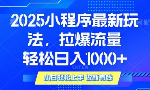 2025年小程序最新玩法，流量直接拉爆，单日稳定变现1000+-网赚项目平台
