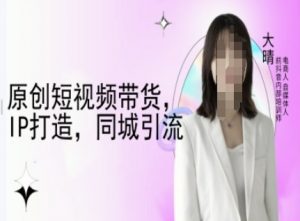 原创短视频带货，IP打造，同城引流-大晴自媒体教程-网赚项目平台
