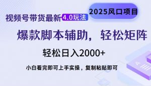 视频号带货最新4.0玩法，作品制作简单，当天起号，复制粘贴，轻松矩阵...-网赚项目平台