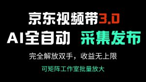 京东视频带货3.0,Ai全自动采集+自动发布,完全解放双手,收入无上限...-网赚项目平台
