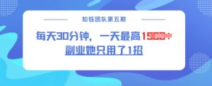 副业她只用了1招，每天30分钟，无脑二创，一天最高1.5k-网赚项目平台