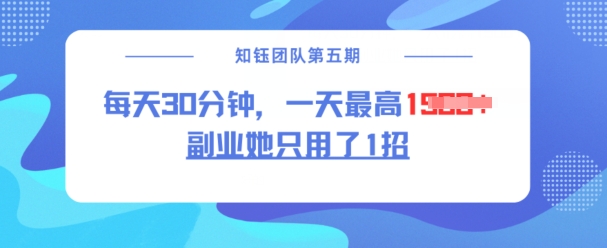 副业她只用了1招，每天30分钟，无脑二创，一天最高1.5k-网赚项目平台