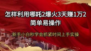 怎样利用哪吒2爆火3天赚1万2简单易操作新手小白秒学会抓紧时间上手实操-网赚项目平台