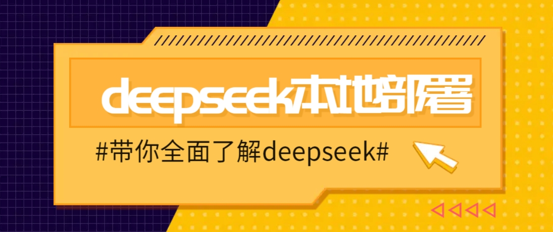 DeepSeek本地部署详细教程,轻松将deepseek部署到你的电脑上-网赚项目平台