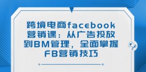 跨境电商facebook营销课：从广告投放到BM管理，全面掌握FB营销技巧-网赚项目平台