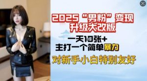 2025男粉变现全新玩法升级,日入上千简简单单,小白可轻松上手-网赚项目平台
