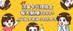 流量卡代理掘金,0门槛,每天躺赚3000+,多种推广渠道,新手小白轻松上手-网赚项目平台