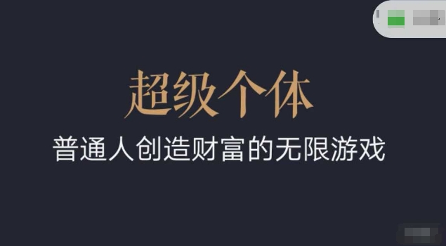 超级个体2024-2025翻盘指南，普通人创造财富的无限游戏-网赚项目平台