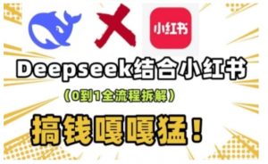 deepseek+小红书打造流量生产线实操课,0到1全流程拆解,搞钱嘎嘎猛-网赚项目平台