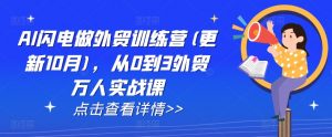 AI闪电做外贸训练营(更新25年2月)，从0到3外贸万人实战课-网赚项目平台