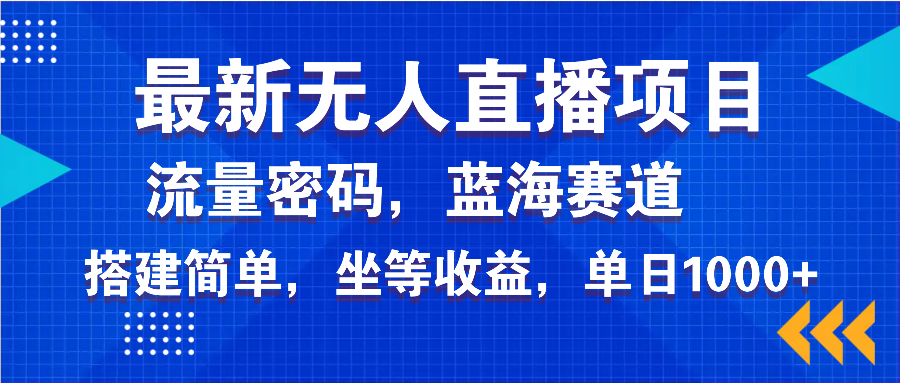 最新无人直播项目—美女电影游戏，轻松日入3000+，蓝海赛道流量密码，…-网赚项目平台