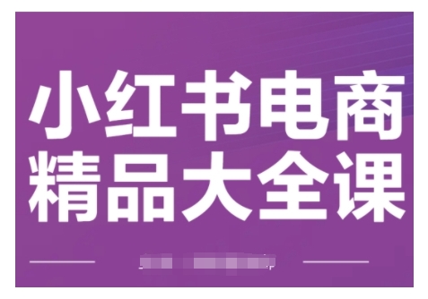 小红书电商精品大全课，快速掌握小红书运营技巧，实现精准引流与爆单目标，轻松玩转小红书电商(更新2月)-网赚项目平台