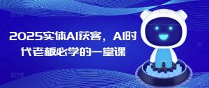 2025实体AI获客，AI时代老板必学的一堂课-网赚项目平台
