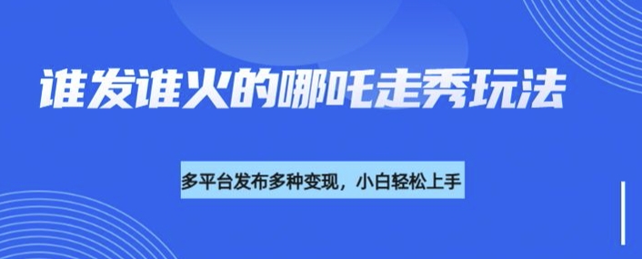利用deepseek制作谁发谁火的哪吒2人物走秀视频，多平台发布多种变现-网赚项目平台