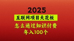 2025项目天花板，普通怎么通过知识付费翻身，年入百个【揭秘】-网赚项目平台