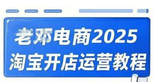 2025淘宝开店运营教程直通车，直通车，万相无界，网店注册经营推广培训视频课程-网赚项目平台