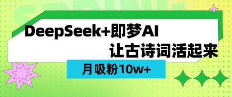 用DeepSeek做AI 古诗词视频，涨粉 10W+(保姆级教程)-网赚项目平台