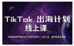 TikTok跨境电商新手起号与运营全攻略,0基础做跨境电商TIKTOK新手起号,小店入驻,操作指南全流程-网赚项目平台