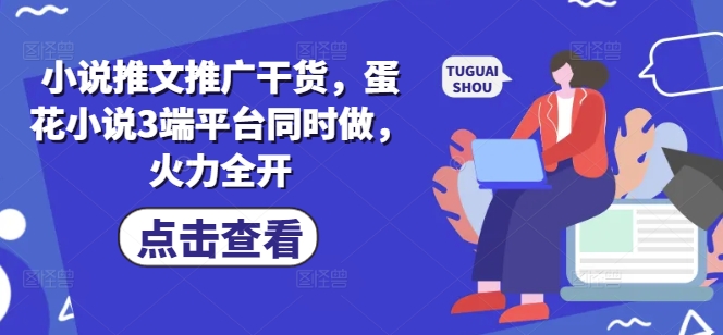 小说推文推广干货，蛋花小说3端平台同时做，火力全开-网赚项目平台