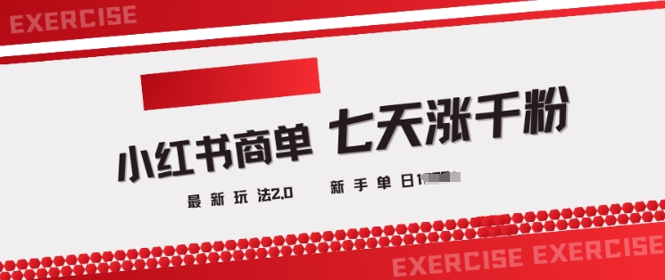 小红书商单2.0最新玩法，3天涨千粉单日变现多张-网赚项目平台