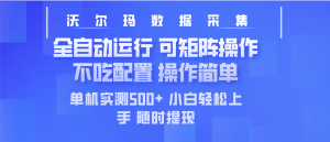 最新沃尔玛平台采集 全自动运行 可矩阵单机实测500+ 操作简单-网赚项目平台