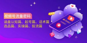 视频号流量密码:涵盖认知篇、起号篇、话术篇、选品篇、实操篇、投流篇-网赚项目平台