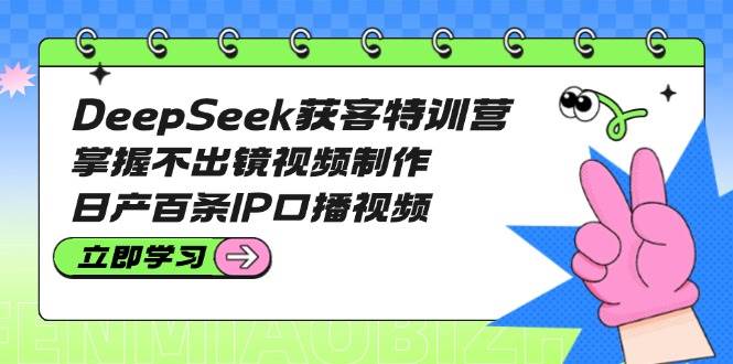 DeepSeek获客特训营:掌握不出镜视频制作,日产百条IP口播视频-网赚项目平台
