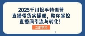 2025千川投手特训营:直播带货实操课,助你掌控直播间引流与转化!-网赚项目平台
