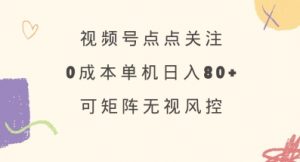 视频号点点关注,0成本单号80+,可矩阵,绿色正规,长期稳定【揭秘】-网赚项目平台
