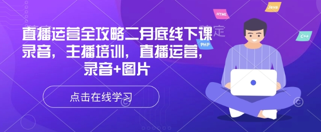 直播运营全攻略二月底线下课录音，主播培训，直播运营，录音+图片-网赚项目平台