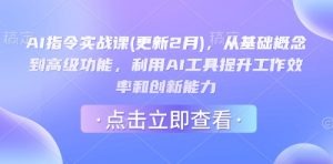 AI指令实战课(更新2月)，从基础概念到高级功能，利用AI工具提升工作效率和创新能力-网赚项目平台