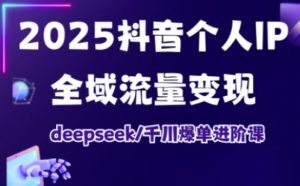 2025抖音个人IP全域流量变现进阶课,deepseek千川爆单进阶课-网赚项目平台